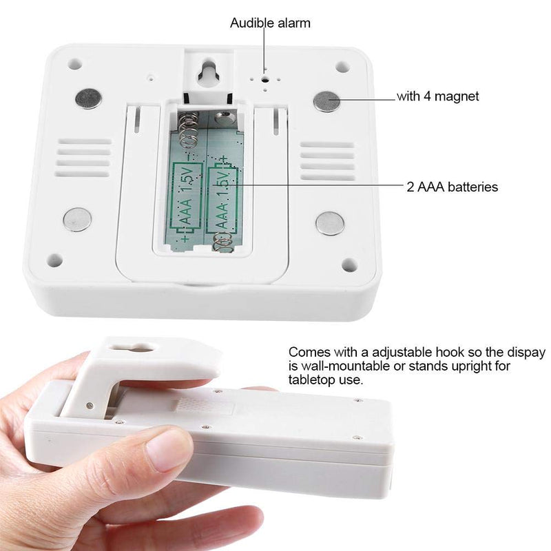 Therometer-Refrigerator Thermometer Digital Freezer Thermometer with 2PCS Sensors with Audible Alarm for Indoor Outdoor Thermometer (Battery not