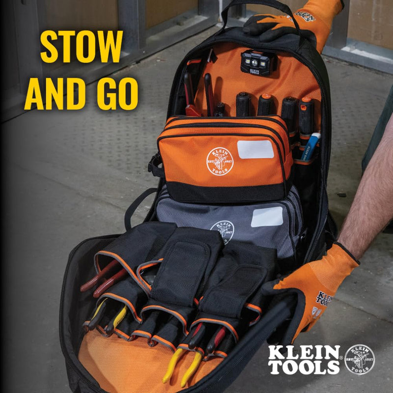 Klein Tools Tool Pouch, Dual Compartments, Heavy-Duty Tool Bag Organizer, Multipurpose Bag Dimensions NA | 2-Pack