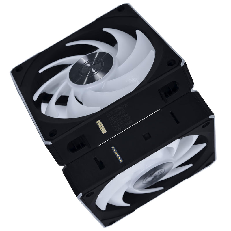 Lian Li UNI Fan CL120 ARGB 120mm PWM Fans - Triple Pack - 2.4 GHz Wireless Signal RGB & PC Case Fans Control - Daisy-Chain - Dual Light Zones - FDB - Controller Included & Required - Black (12CL1W3B) Normal Blade, Black 3 x 120mm