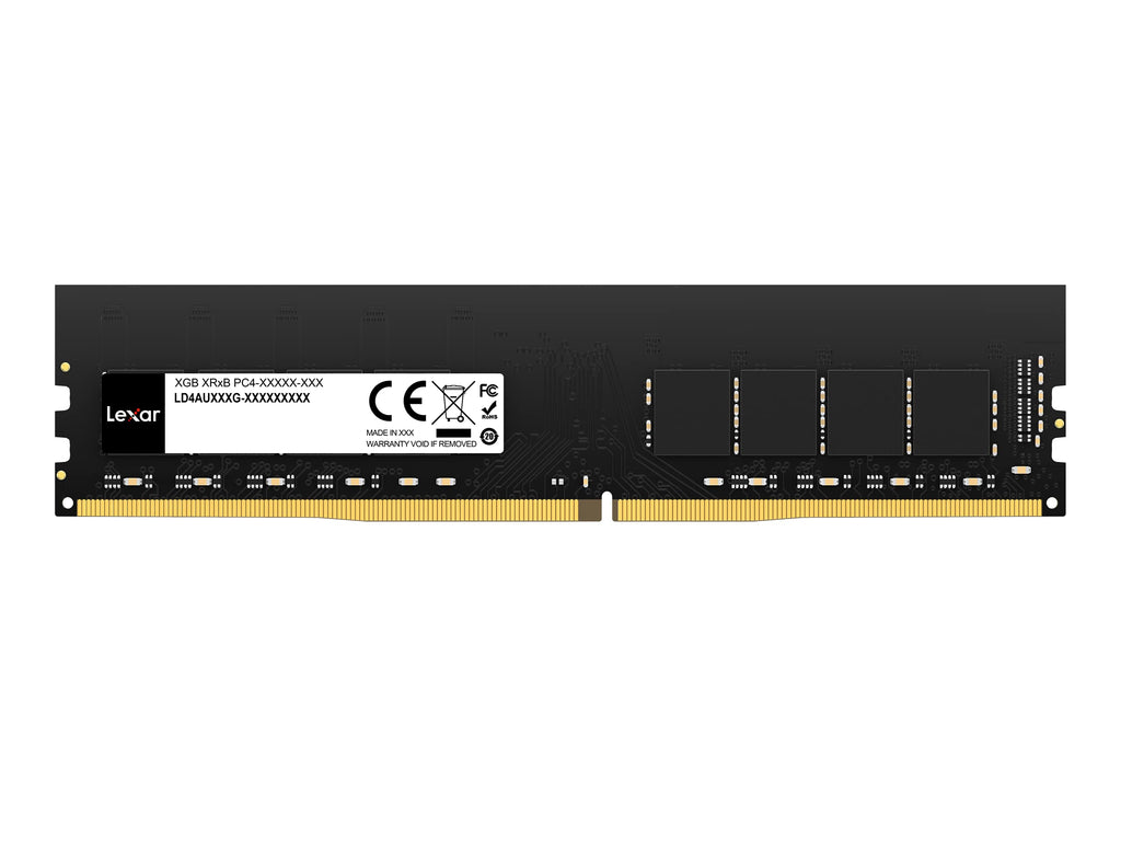 Lexar 16GB Single DDR4 UDIMM RAM 3200MT/s CL22 288-Pin Desktop Memory, Black (LD4AU016G-B3200GSST)