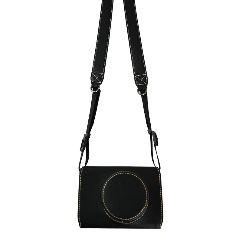 X-E5 Case, Handmade PU Leather FullBody Camera Case Bag Cover for Fujifilm X-E5 XE5 Bottom Opening Version + Neck Strap (Black) Black