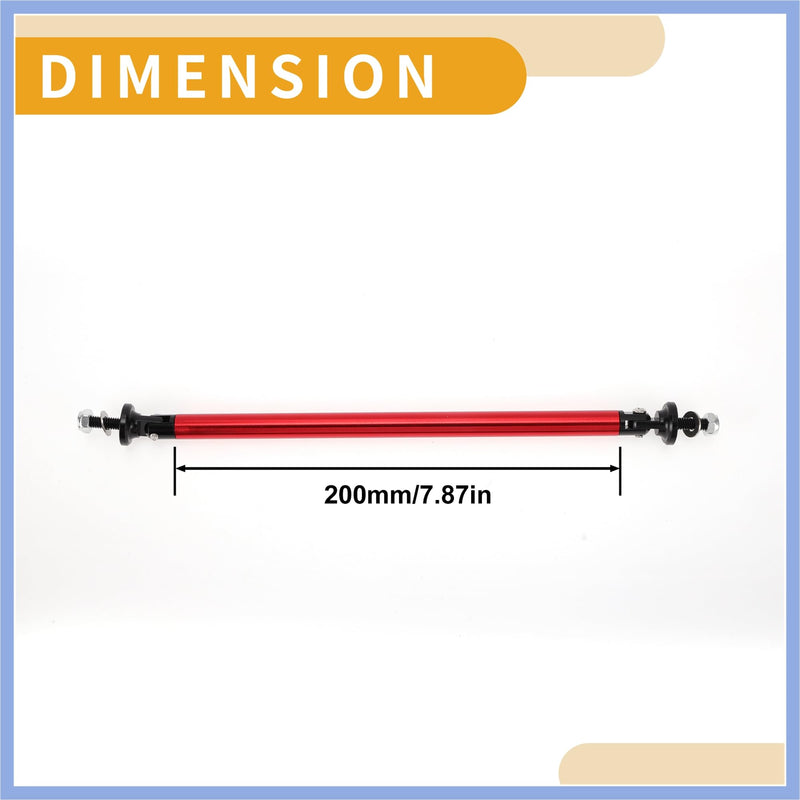 2pcs 200mm/7.87in Car Splitter Support Rods Adjustable Front Rear Bumper Lip Splitter Strut Rod Tie Support Bars Aluminum Alloy Red Stable