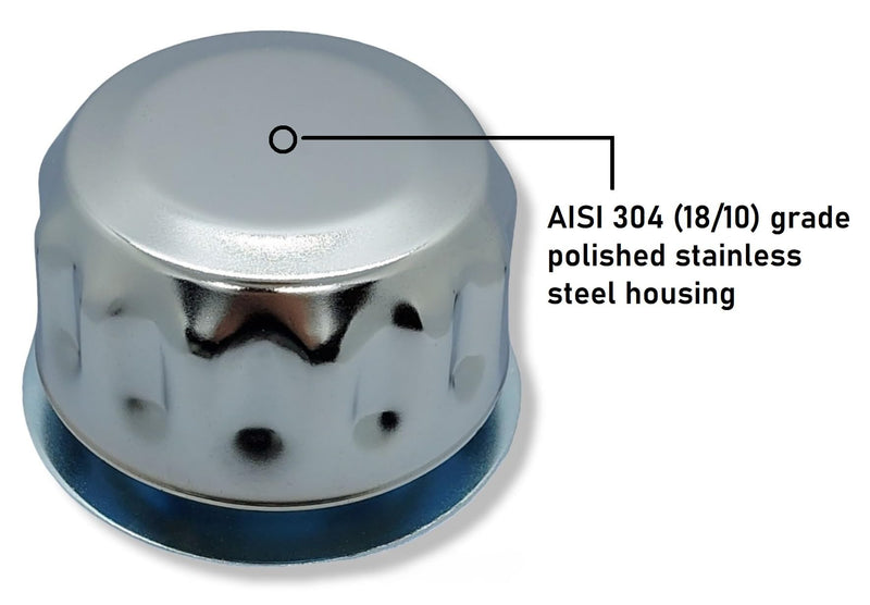 Hydraulic Tank Breather Cap for Oil & Fuel Reservoir – Metal Filler Vent Cap (with Flange, Bayonet Lock, 304 (18/10) Grade Stainless Steel, Tearproof Gasket)