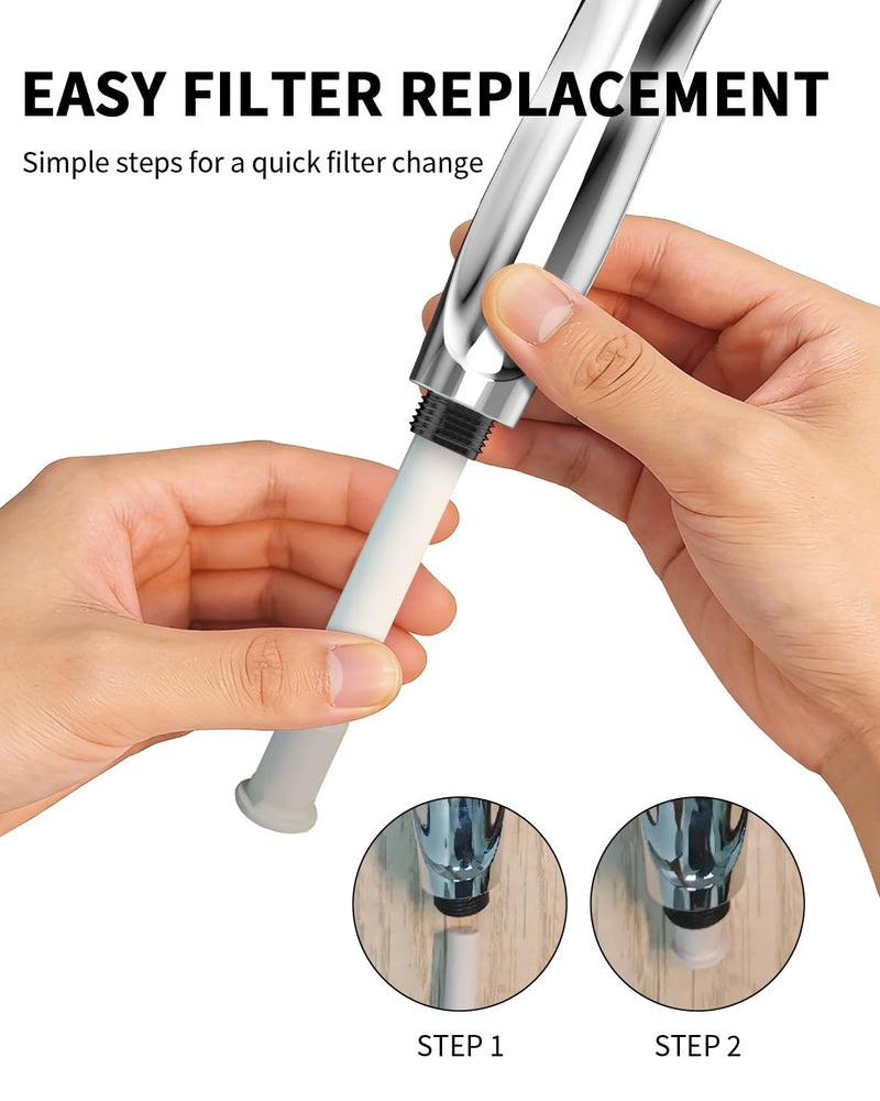 Magnetic Shower Head with Handheld - 10 Spray Modes High Pressure Filtered Showerhead, Detachable Magnetic Mount, Built-in WaterFilter, Extra Cleaning Nozzle, Chrome Silver