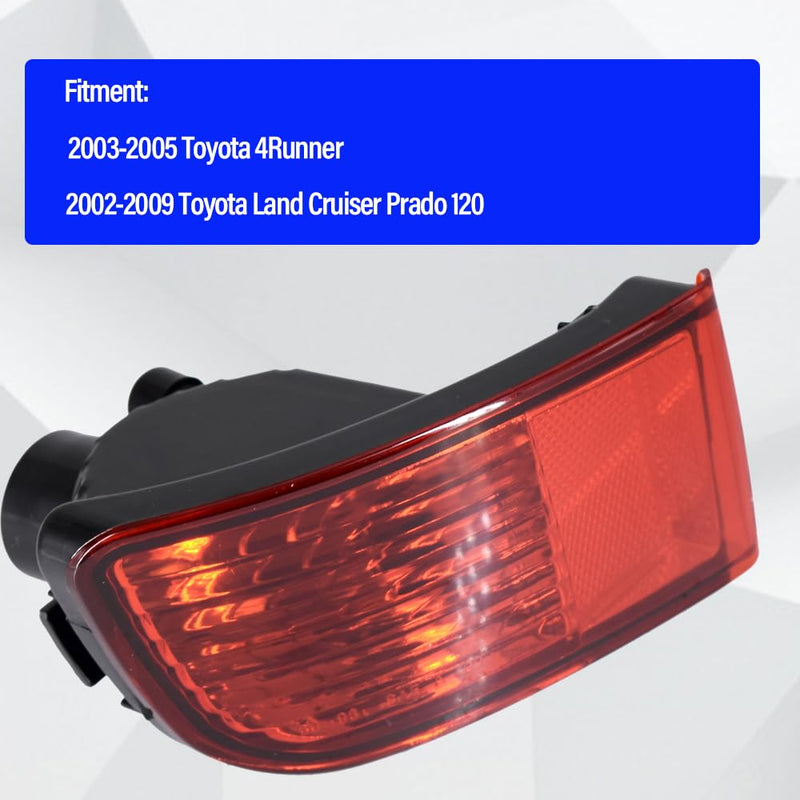  [AUSTRALIA] - Rear Bumper Reflector Tail Light Fits for 2003-2005 Toyota 4Runner 2002-2009 Toyota Land Cruiser Prado 120 (Driver Side) Driver Side