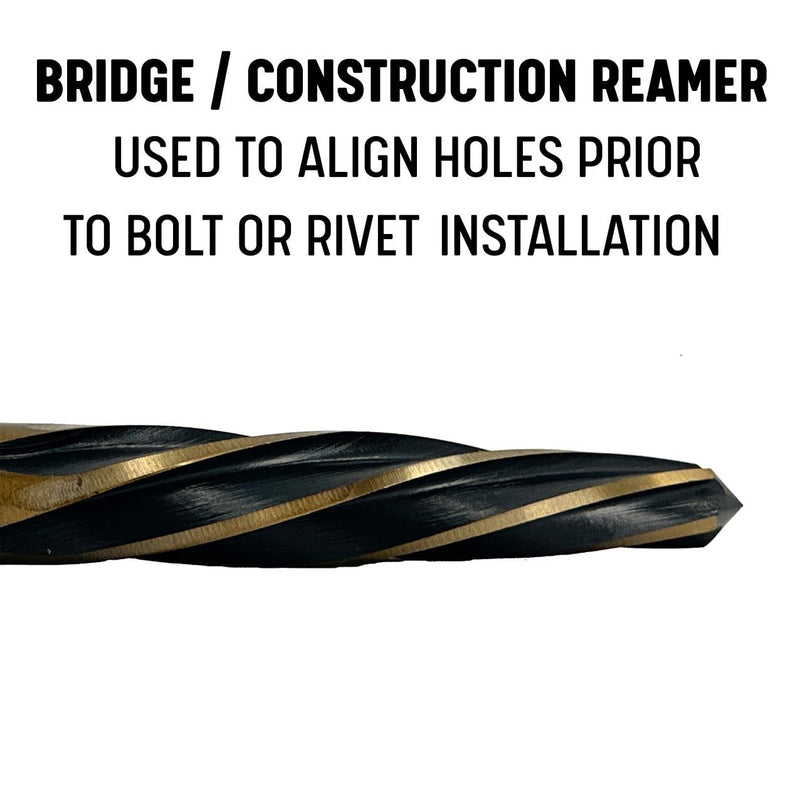 Drill America 9/16" Bridge/Construction Reamer with 1/2" Shank, Black and Gold Finish, KFD Series - KFDRBSS9/16 9/16"