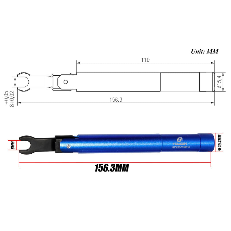 TOJOIN 1 pcs SMA Torque Wrench for RF Connector 8 in·lbs (0.9 N·m) Opening 8mm (5/16") for SMA 3.5mm/2.92mm Adapter Convertor Portable Spanner for Professionals Industry Blue 1 PCS-SMA