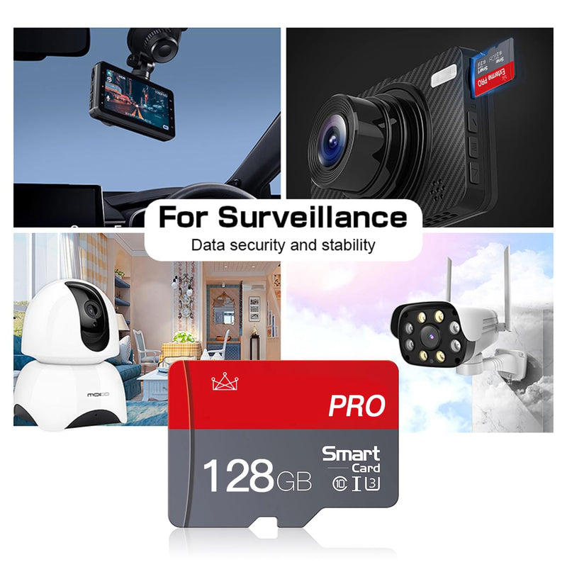 128GB Micro Memory Card Class 10 Memory Cards Mini TF Card with Adapter for Smartphones/Tablet/Drone/Game Console 128GB