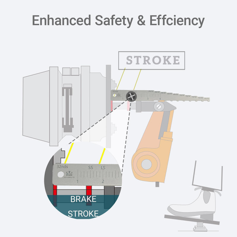 The 8" Brake Pad Measuring Tool,Brake Drum Wear Detection Gauge with Brake Stroke Measurement