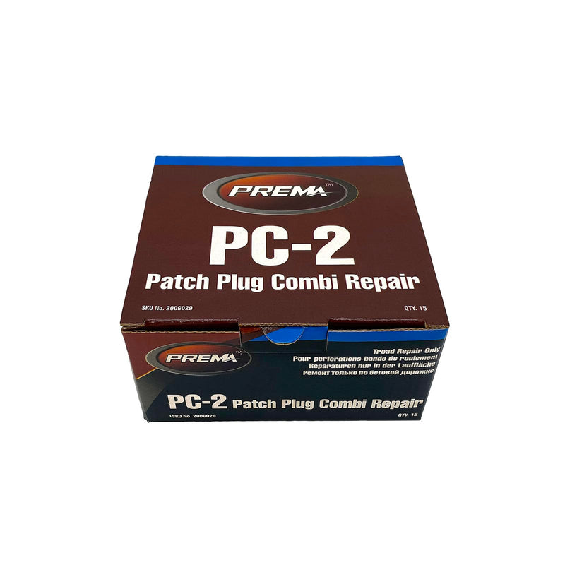 [AUSTRALIA] - PREMA PC-2 Combi 1/4 inch Tire Repair Units w/Wire Lead- Tire Patch and Plug Combination Unit for Permanent Flat Tire Repair. Box of 15 Units. Use in Automotive, Truck, Agricultural Farm Tire Repair