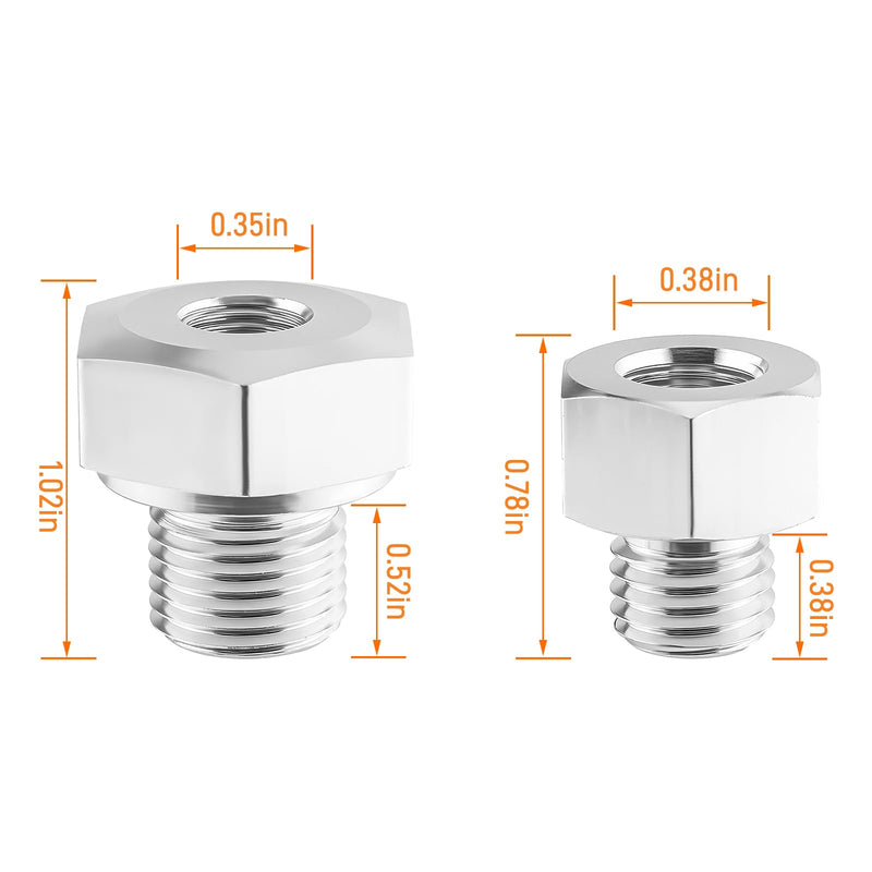 Oil Pressure Coolant Temp Gauge Fitting Adapter Compatible with LS1 4.8 5.3 6.0 Swap M12 M16