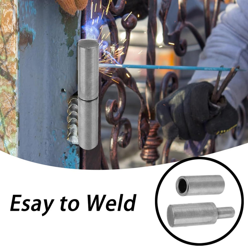 20 PCS Weldable Barrel Hinges 2-3/8" x 1/2" Heavy Duty Steel Weld On Bullet Door Hinge Detachable Hinges for Trailer Ramp Gate Swing Door (20 PCS) 20 PCS