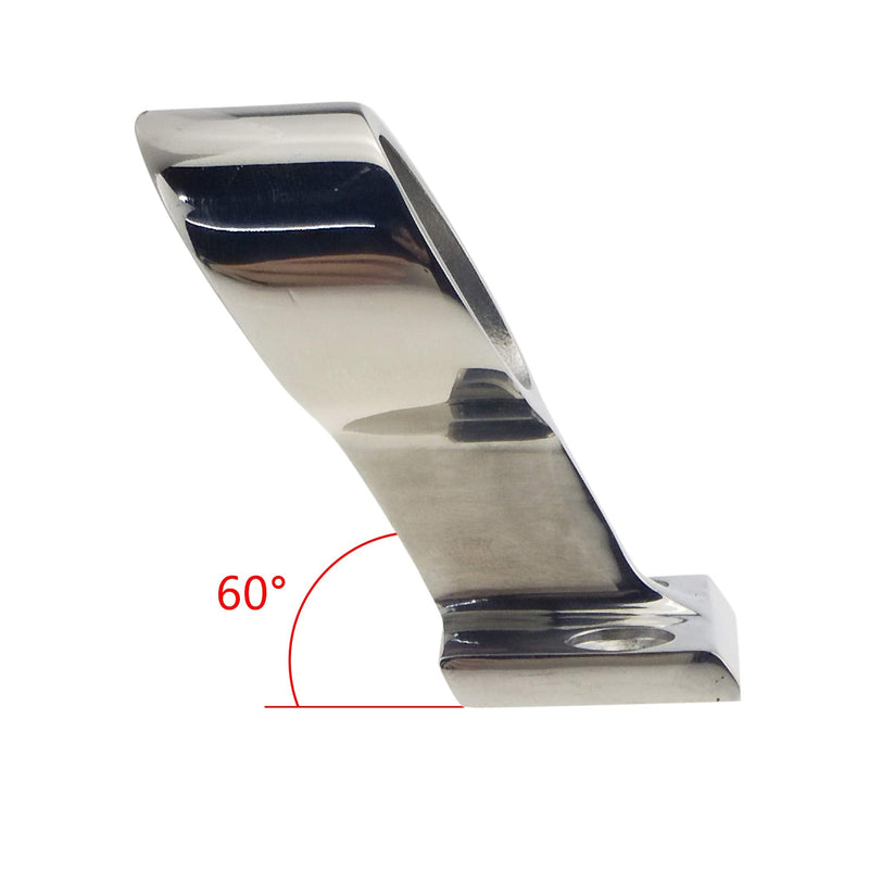 Pair Heavy Duty 316SS 60°Marine Boat Stanchion Hand Rail Fitting Left-Front for 1" Tube End For 1" tube