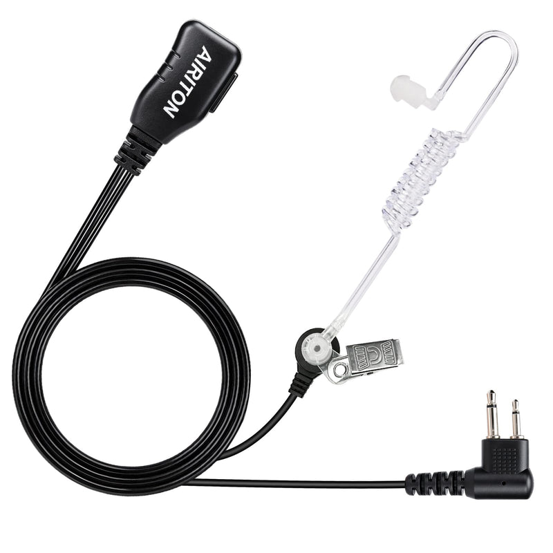 Earpiece for Walkie Talkie Radio Earpiece with Mic/PTT, Compatible for Motorola CP100D R2 CP200 CP185 CP200D CLS1410 RMU2080D CLS1110 RMU2040 BPR40 Acoustic Tube Surveillance Headset (2 Pin)