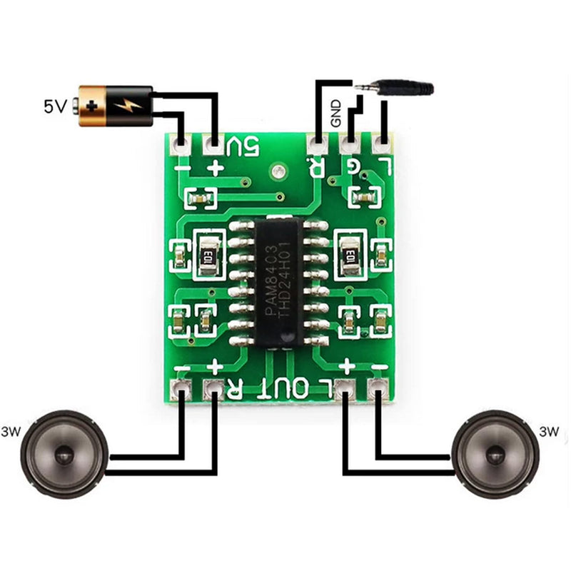 3PCS PAM8403 Mini Digital Power Amplifier Board Mini PAM8403 Module | Mini pam8403 Module Digital Power Amplifier Board Desktop Class D 2x3W 2.5-5V USB Power