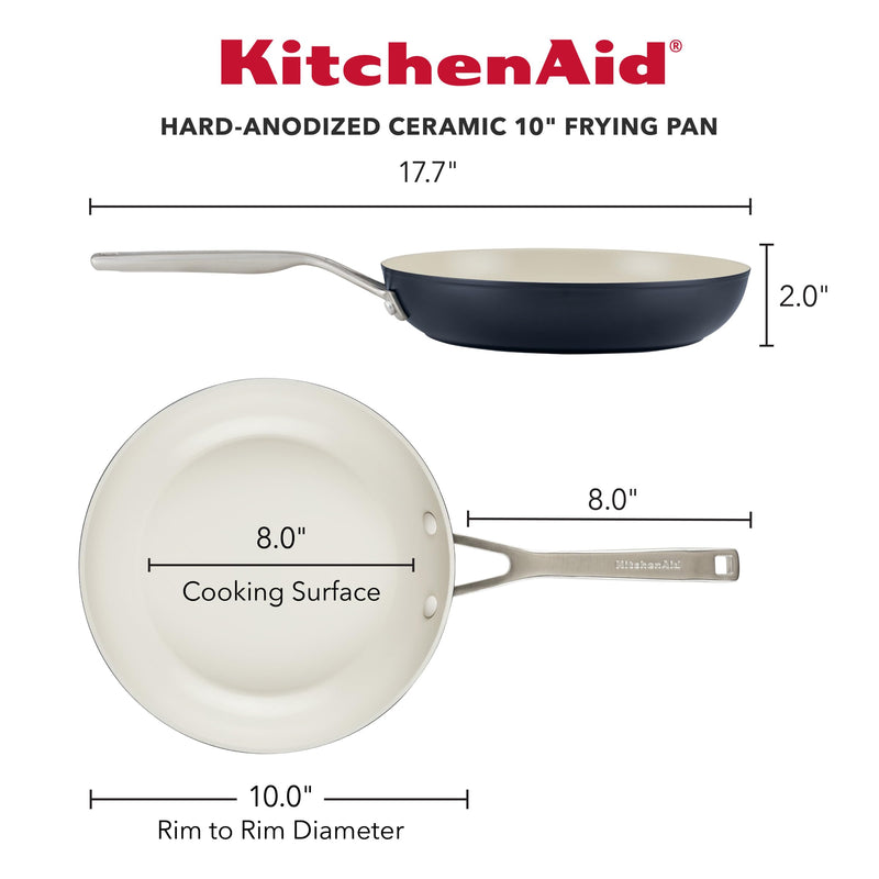 KitchenAid Hard Anodized Ceramic Nonstick Frying Pan/Skillet, 10 Inch - Matte Black