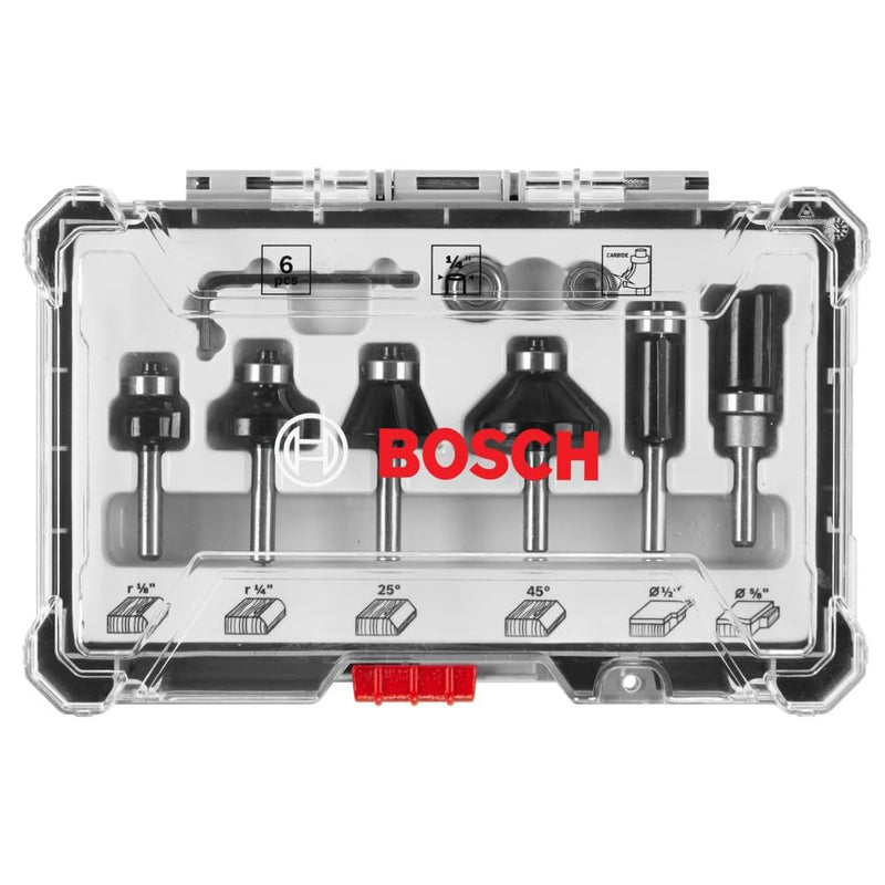 Bosch RBS006TES 6 pc. Carbide-Tipped Trim and Edging Router Bit Set 6 pcs