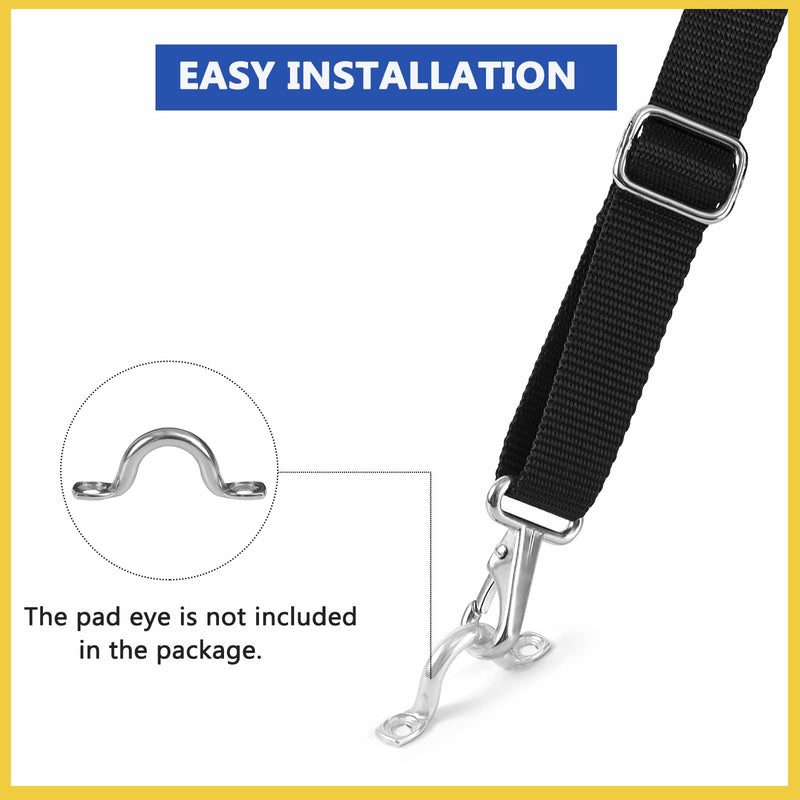2PCS Adjustable Bimini Top Straps, Pontoon Canopy Replacement Sturdy Nylon Straps with Heavy Duty Double Snap Hook, Bimini Top Hardware 41-74"