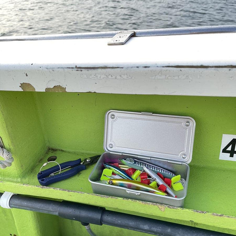 toyo steel tool box T-190 MG (MILITARY GREEN) H7.99×W4.29×D2.20inch Steel Trunk For Pegs, Metal fittings, Pen, Accessory, And Utility Knife Made In Japan