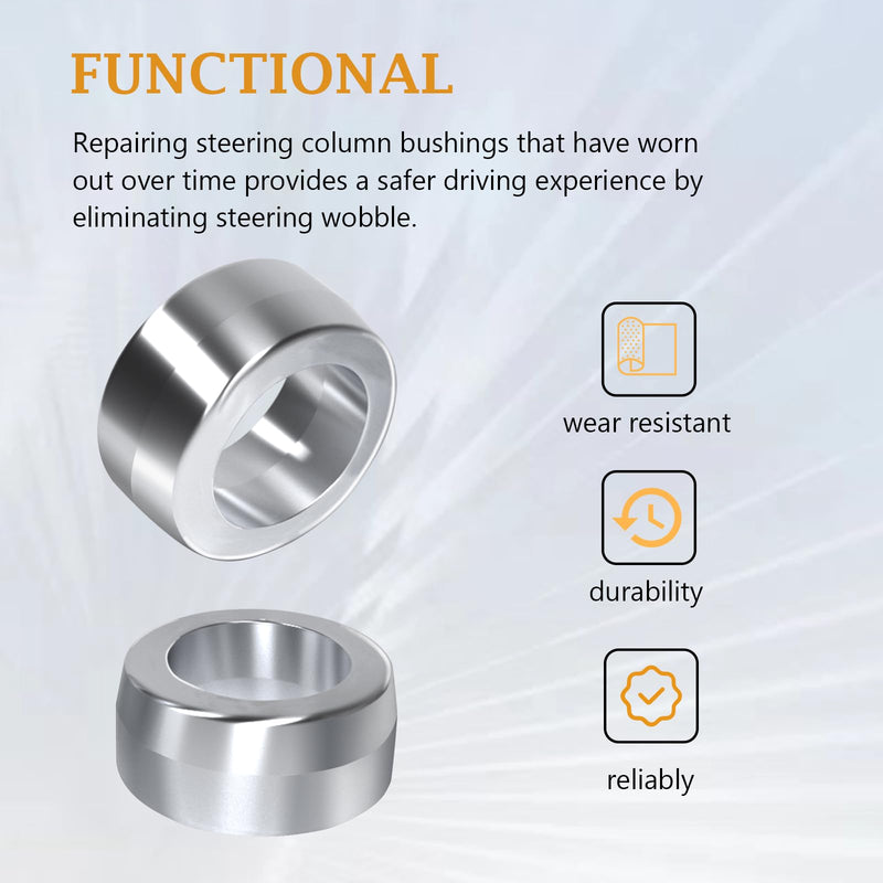 2pcs of Intermediate Shaft Bushings Steering Wheel Column Sleeve 6061-Billet Aluminum Compatible with Dodge Ram 2003-2019 1500/2500/3500/4500/5500 5.9 6.7 G56 Cummins Diesel.