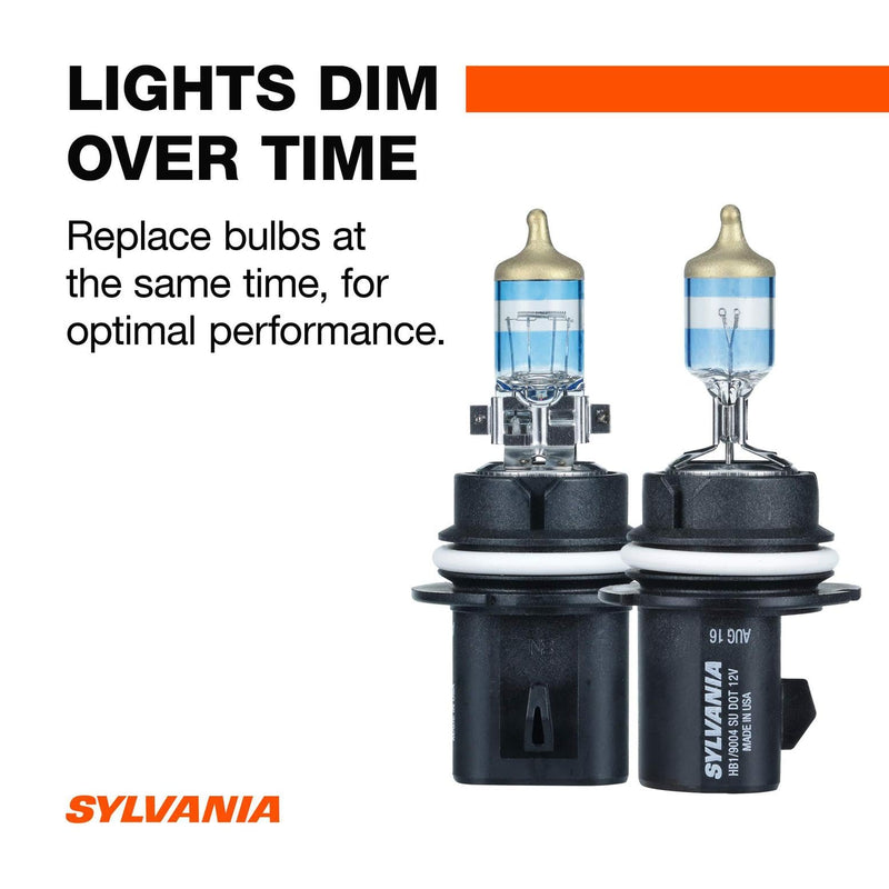 SYLVANIA - 9004 SilverStar Ultra - High Performance Halogen Headlight Bulb, High Beam, Low Beam and Fog Replacement Bulb, Brightest Downroad with Whiter Light, Tri-Band Technology (Contains 2 Bulbs)