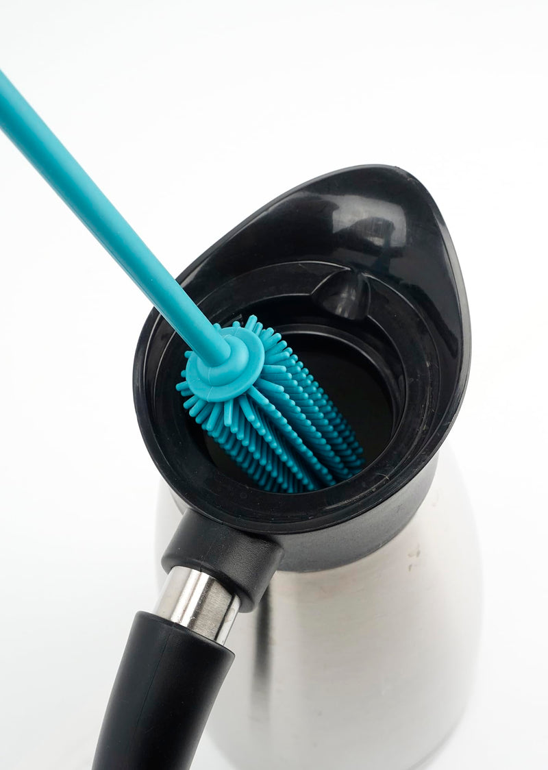 RSVP International Kitchen Scrubber Collection Dishwasher Safe, Silicone Bottle Brush, 12.5", Turquoise Silicone Bottle Brush, 12.5"