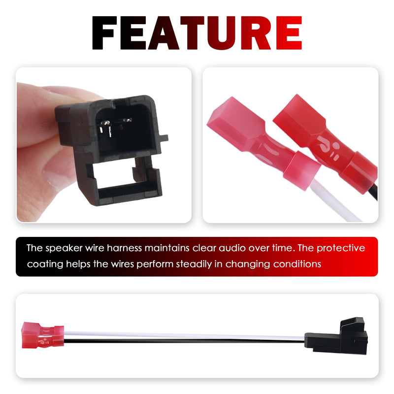 4PCS Door Speaker Adapter Harness OEM#72-4568,Stable Conductive Car Audio & Video Speaker Harness Adapter Compatible with Chevrolet Cadillac Buick,Speakers Wiring Harnesses