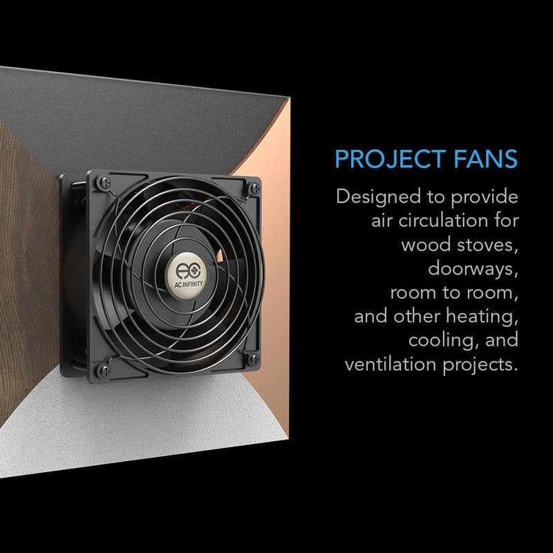 AC Infinity AXIAL S1238, 120mm Muffin Fan with Speed Controller, UL-Certified for Doorway, Room to Room, Wood Stove, Fireplace, Circulation Projects Single 120 x 120 x 38 mm, Speed Controller