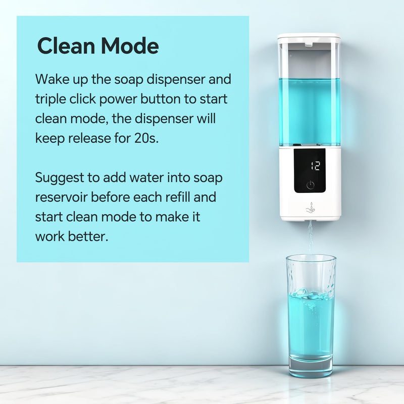 LAOPAO Automatic Soap Dispenser Wall Mount Rechargeable Liquid Soap Pump for Kitchen, Touchless Soap Dispenser for Dish/Hand/Shower Soap, Home & Commercial, 540ml, White
