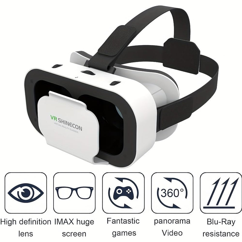 3D VR Glasses VR Virtual Reality Headset, Support 360 Panorama Large Screen, Anti-Bluelight Adjustable Pupil Distance, Prevent Fatigue Goggles for Movies Games
