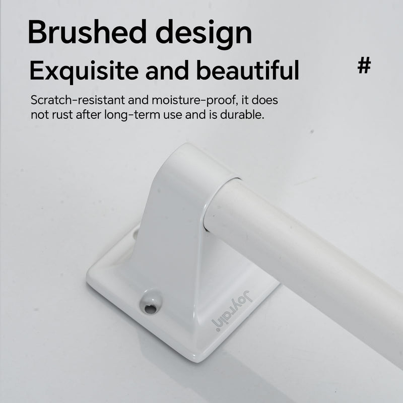 Joyrain Stainless Steel Bathroom Grab Bar for Elderly - Safety Rail & Towel Rack Dual Function, 9/16/24 Inch Anti-Slip Handle for Shower/Toilet/Tub (White, 24 inch) White