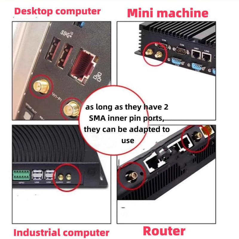 External WiFi 6 6E Antenna 2.4G/5G Magnetic Base Antenna PC Desktop Computer for Asus Rog Strix Z690 B460 B360 H610 H670 M13H M12 M11 WiFi 2T2R Motherboard Card (Cable 80cm/2.7ft)