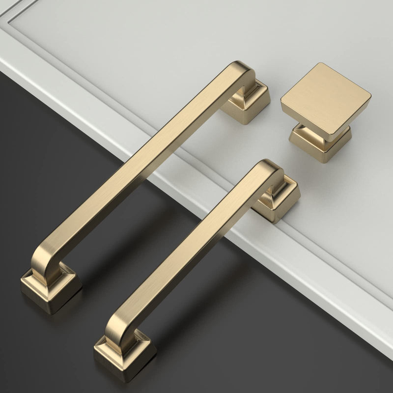 Amerdeco 10 Pack Brushed Gold Cabinet Knobs 1.2 Inch(30mm) Gold Kitchen Cabinet Knobs Dresser Knobs Drawer Knobs and Pulls for Bathroom Cabinets ZH0008 Knob