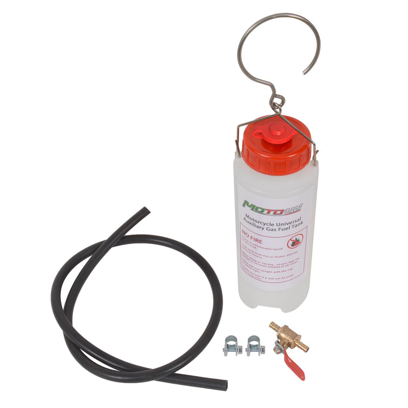 MOTO4U 500ml Motorcycle Auxiliary Fuel Tank with Cut-Off Valve & Vent – Universal Gas Tank for Carburetor Tuning, Small Engine Repair, Carb Sync (Fits Bikes, Mowers, Cars)