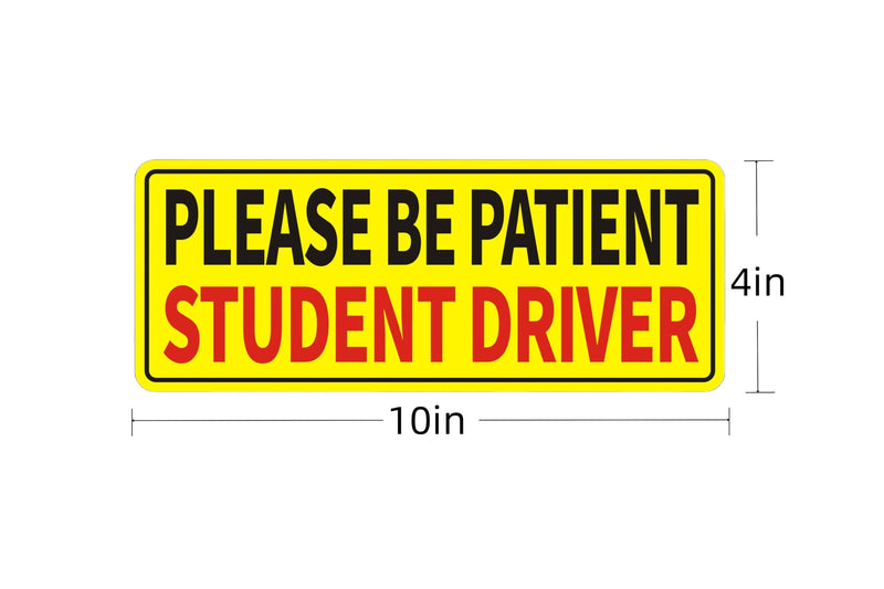Non-Magnetic Student Driver Stickers - Removable Student Driver Stickers, Safe for Painting Removable Back Glue Works Better Than Magnetic Suitable for Plastic Bumpers and Windows 5pcs Yellow Non-magnetic