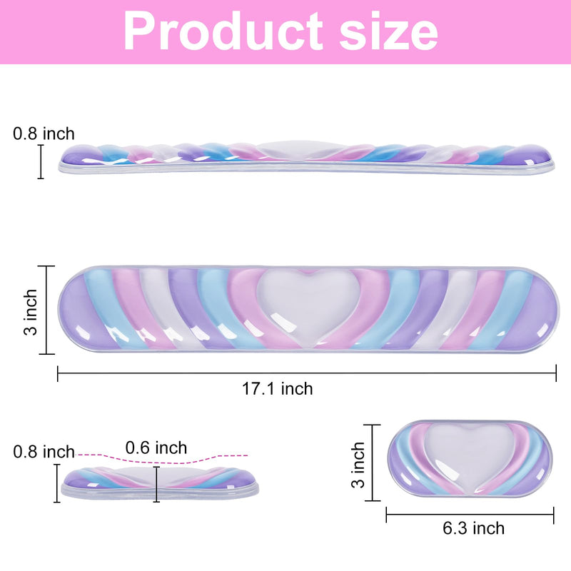 L-SPOUTTO Cute Ergonomic Gel Wrist Rest for Mouse and Keyboard, Heart | Wrist Support for Mouse and Keyboard,Pain Relief Easy Typing Mousepad,Girly Office Desk Accessories,Computer/Laptop/Gaming Pink Purple Blue