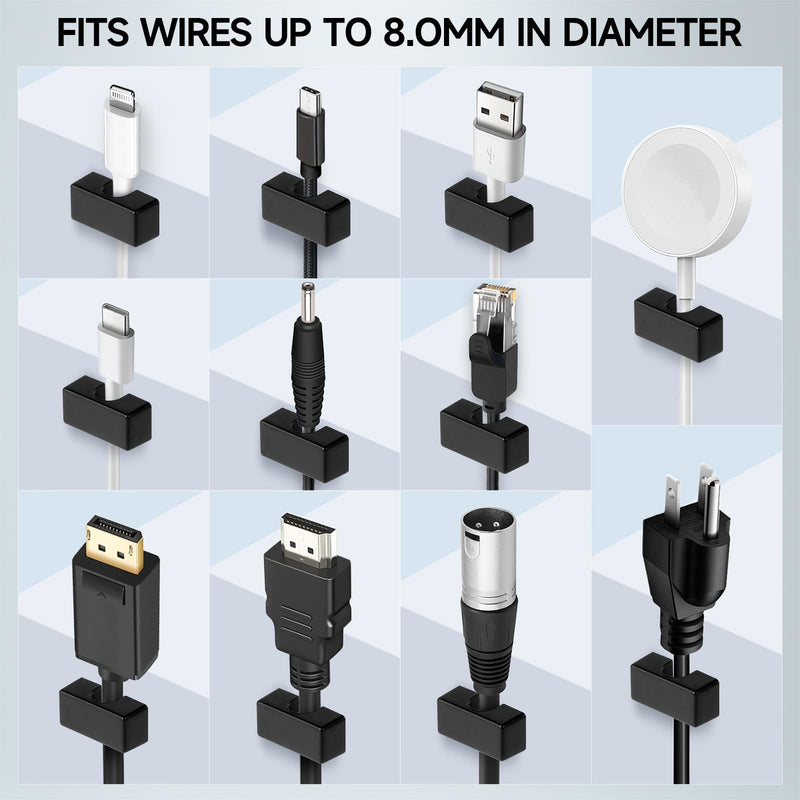 8 Pack Magnetic Cord Holder, Large Cable Clips, Strong Magnet Cable Holder | Magnet Wire Management for Office, Under Desk, Nightstand, Car, Kitchen, Reusable Desk Cable Organizers