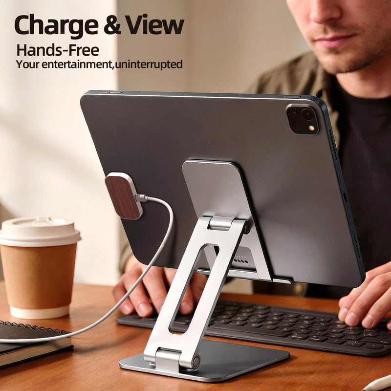 Magnetic Wireless Charger for iPad Pro 12.9inch(3rd/4th/5th/6th) & iPad Air 13 (M2/M3) ONLY, 18W Fast Charging Smart Connector Charger, Aluminum Alloy Wireless Charging Pad (12.9inch) 12.9inch Gen 3-6