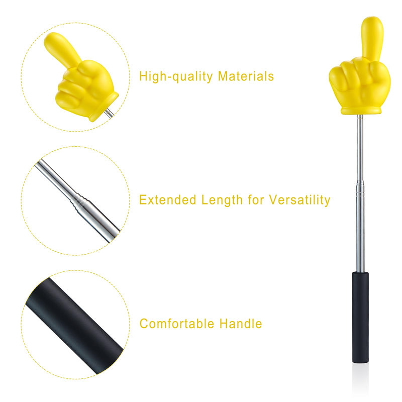 Telescopic Big Finger Teacher Pointer for Classroom,Conference Presentation, Retractable Pointer Stick with Soft Grip Handle