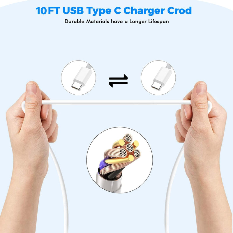 iPhone 16 15 Fast Charging,2Pack USB C Wall Charger Block Quick PD Adapter with 6Foot USB C to C Charger Cord Fast Charging for iPhone 16/16 ProMax/15 Plus/15 Pro, iPad 10/Mini 6/Air 4/5/Pro 12.9/11 2 Pack 6FT C-C