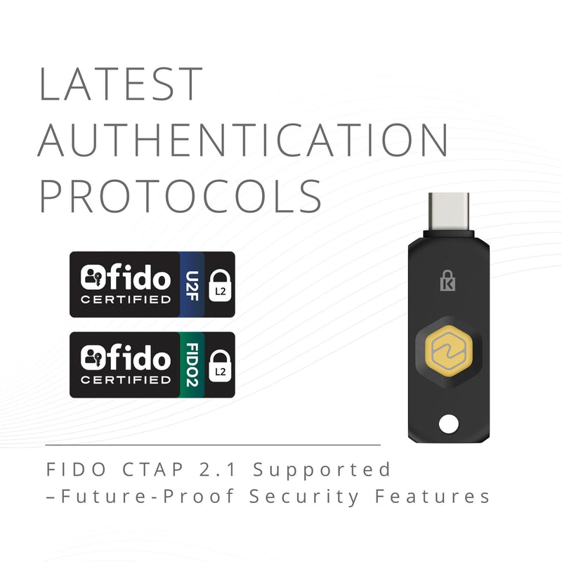 Kensington VeriMark NFC+ USB‑C Security Key, FIDO2/WebAuthn Hardware Authenticator for Passwordless Login, Works with Windows, macOS & Chrome OS, K64739WW | FIDO2/WebAuthn hardware authenticator, passwordless login, NFC and USB-C, works with Windows, m...