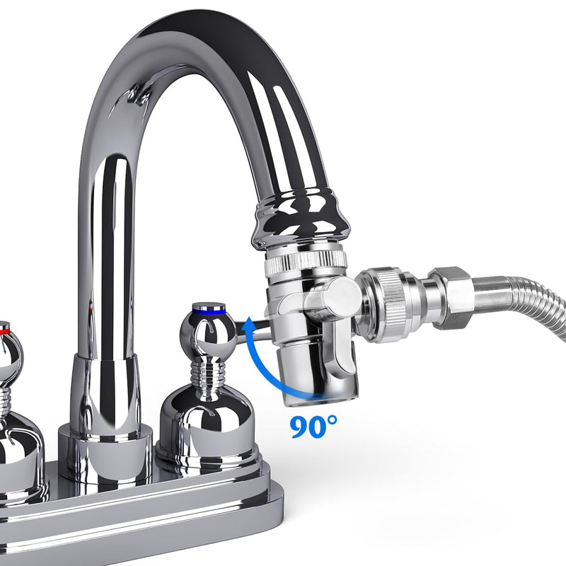 DOITOOL 3-Way Sink Faucet Diverter Valve, Copper faucet adapter for portable washer Washing Machine, Countertop Dishwasher Splitter with Aerator Hose Connector