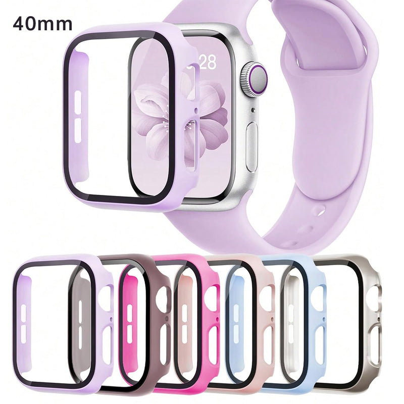6 Pack Case with Tempered Glass Screen Protector for Apple Watch SE 3/SE 2/SE/6/5/4 44mm, Ultra-Thin Scratch Resistant Full Protective Hard PC Bumper Cover for iWatch 44mm Accessories(40mm) 40mm