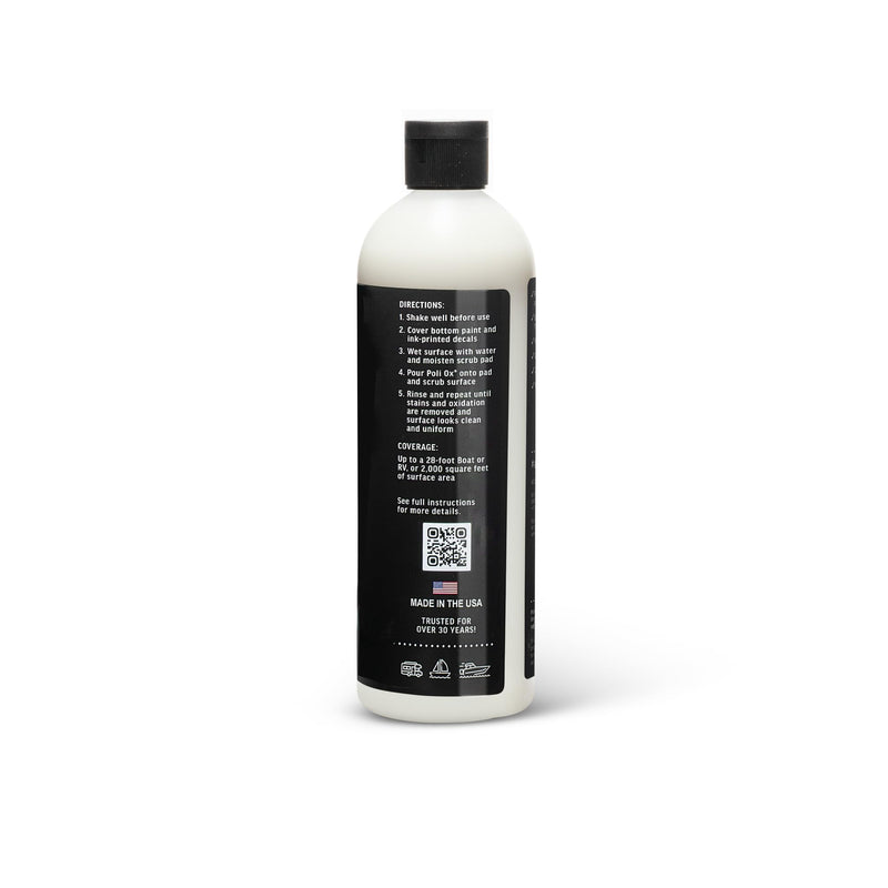 Poli Ox® Oxidation Removal Kit for Boats, RVs, or Fiberglass Surfaces–Removes Heavy Oxidation, Stains & Grime–Safe on Fiberglass, Gelcoat, Vinyl Decals: Includes 16 oz Cleaner, Scrub Pad & Sanding Pad Liquid Ox