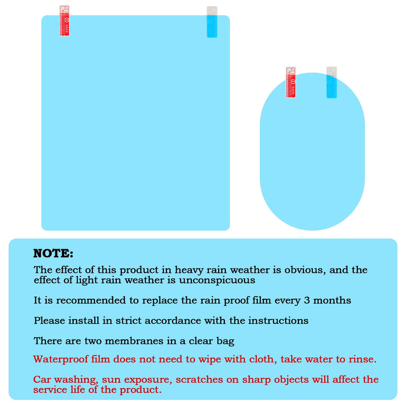 Boao 16 Pieces Car Waterproof Film Anti Rain Mirror Film Waterproof Car Blind Spot Side View Mirror Film Frameless Convex Rear View Mirror Rainproof for Cars Suv Trucks Bus
