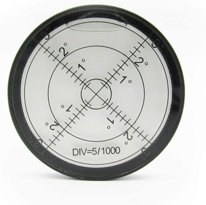 Levels High Precision Round Bullseye Bubble Aluminium Case Bullseye Spirit Bubble Surface Level Round Inclinometers for Surveying Instruments and Tribrachs, Ø60mm,Accuracy 15'/2