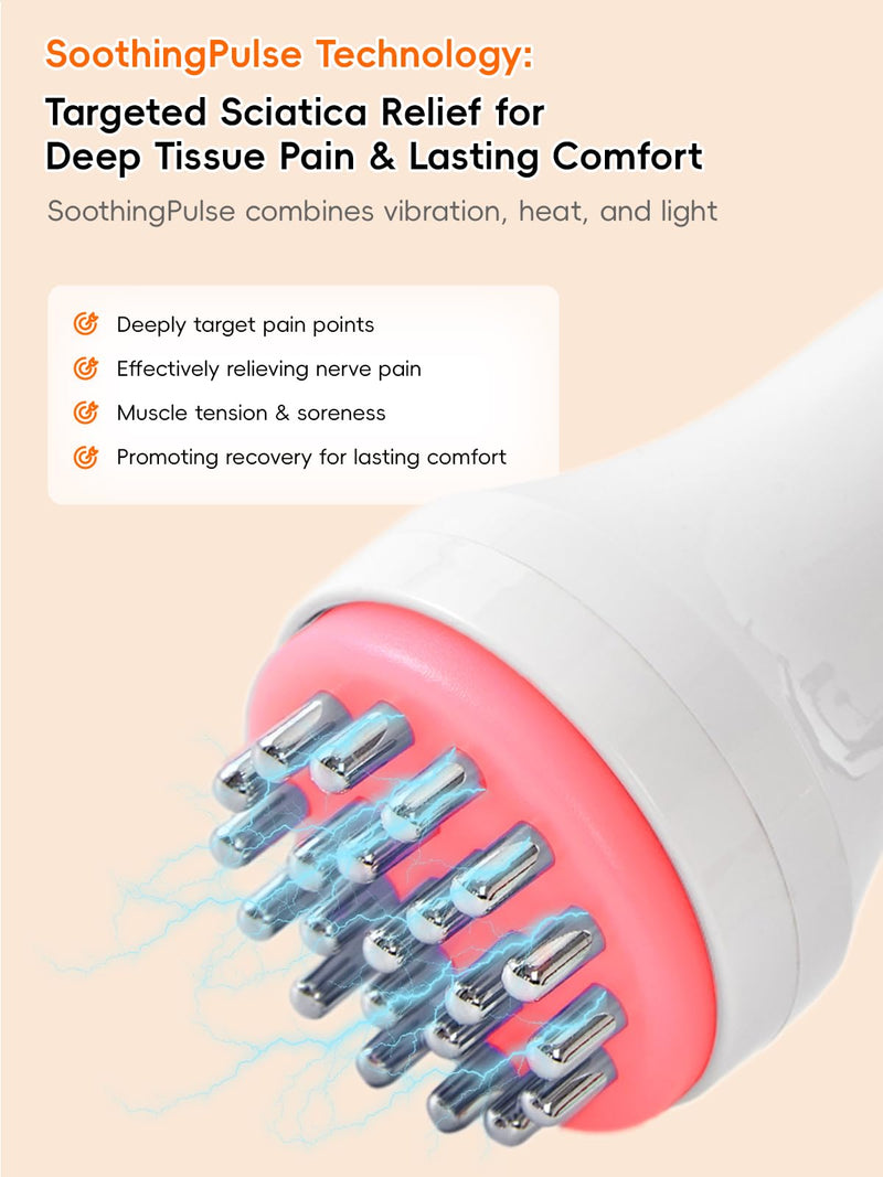 DiDEER Sciatica Pain Relief Devices, Deep Tissue Massager with Multi-Mode Technology,Heat & Light, Targeted Relief for Sciatic Nerve & Lower Back Pain White