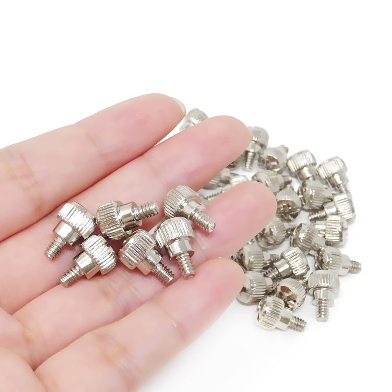 Honbay 40PCS 6#-32x5 M3.5 PC Computer Case Thumbscrews Thumb Screws (White Nickel) white nickel