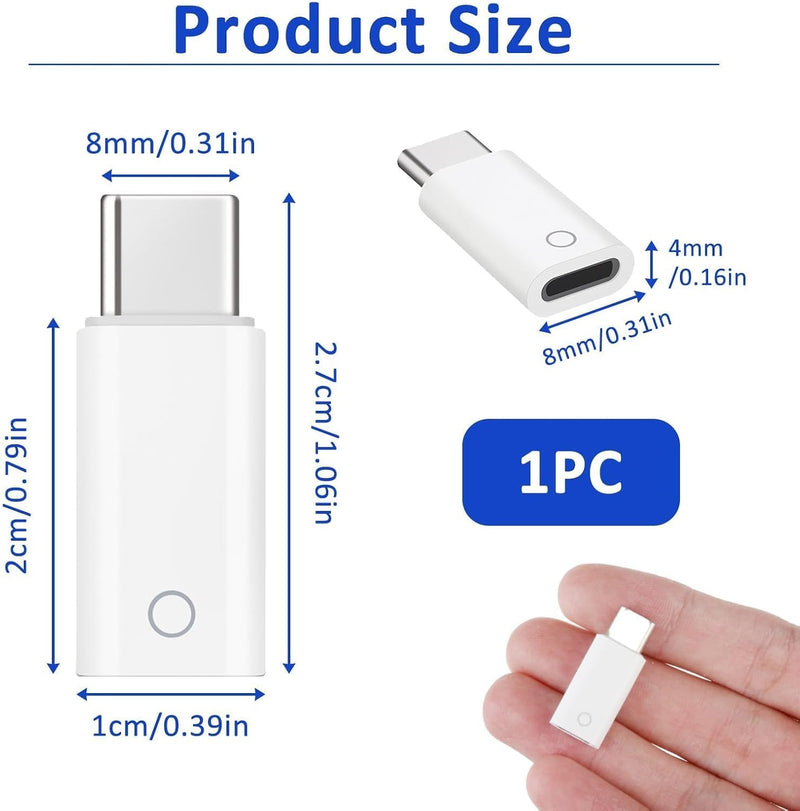 USB-C Adapter for Apple Pencil 1st Generation Compatible with iPad 10th Gen 2022 and iPad 11th Gen A16 2025, USB-C to Lighting Pencil Charging & Pairing Connector Dongle for Pencil 1 Accessories