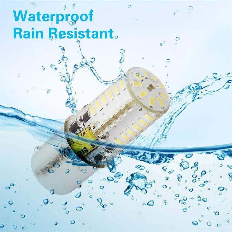 1142 Ba15d Led Bulb White, Low Voltage 12V 1004 1076 1130 1142 1176 LED Light Bulb, 5w Double Contact Bayonet Waterproof 6000K, Equivalent 35W, For Rv Trailer, Camper, Marine (Pack Of 2) 1142-White